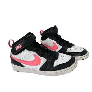 Nike Court Borough Mid 2 Girls Size 1Y Black Athletic Shoe Sneakers CD7783-005